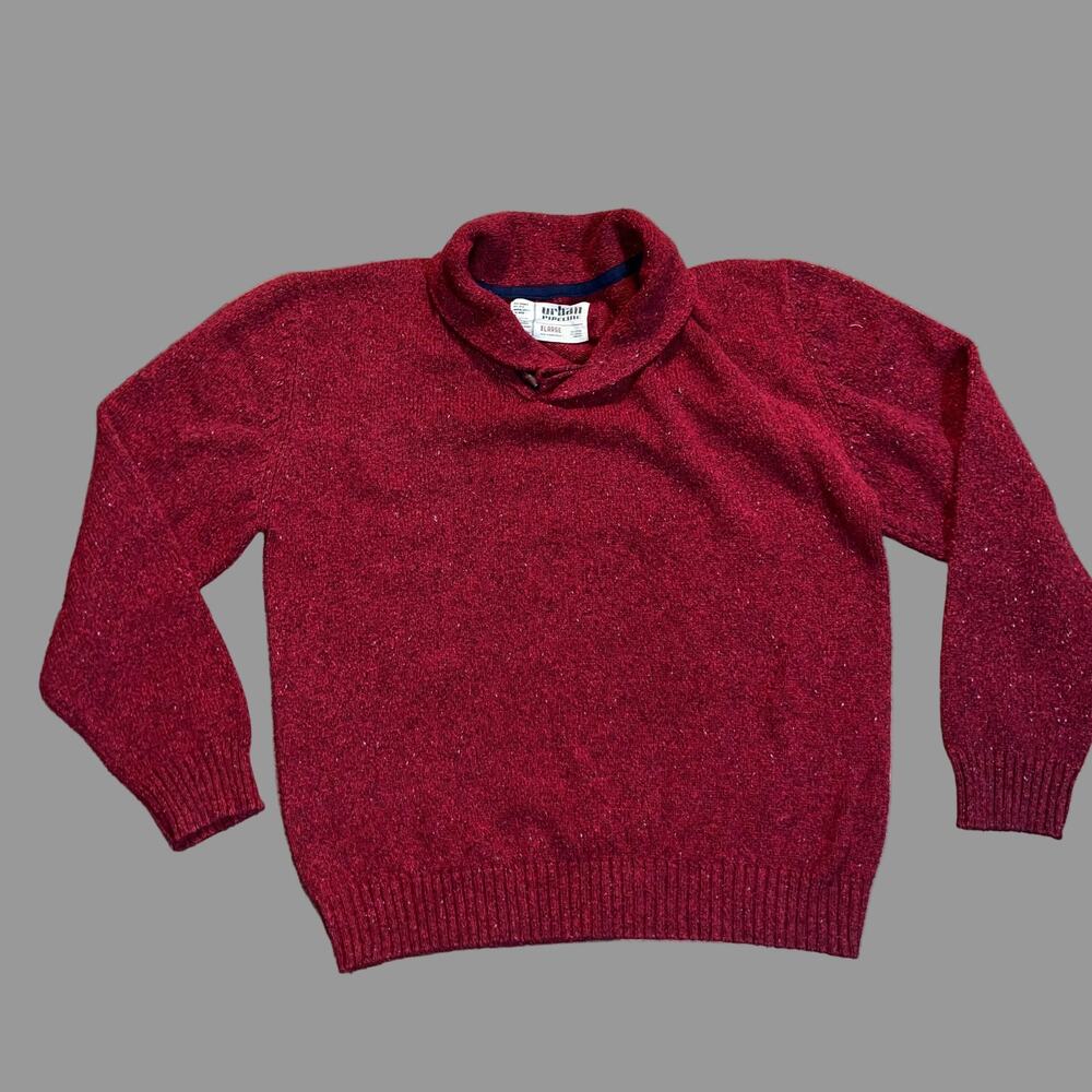 Urban Pipeline Shawl Collar Sweater Size XL Red Heather Toggle Button Pullover